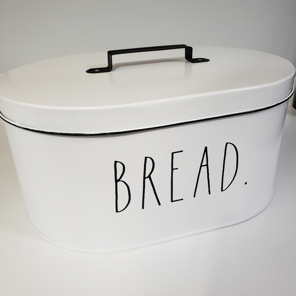 Rae Dunn Kitchen New Rae Dunn Large White Metal Tin Bread Box With Lid Country Decor Poshmark